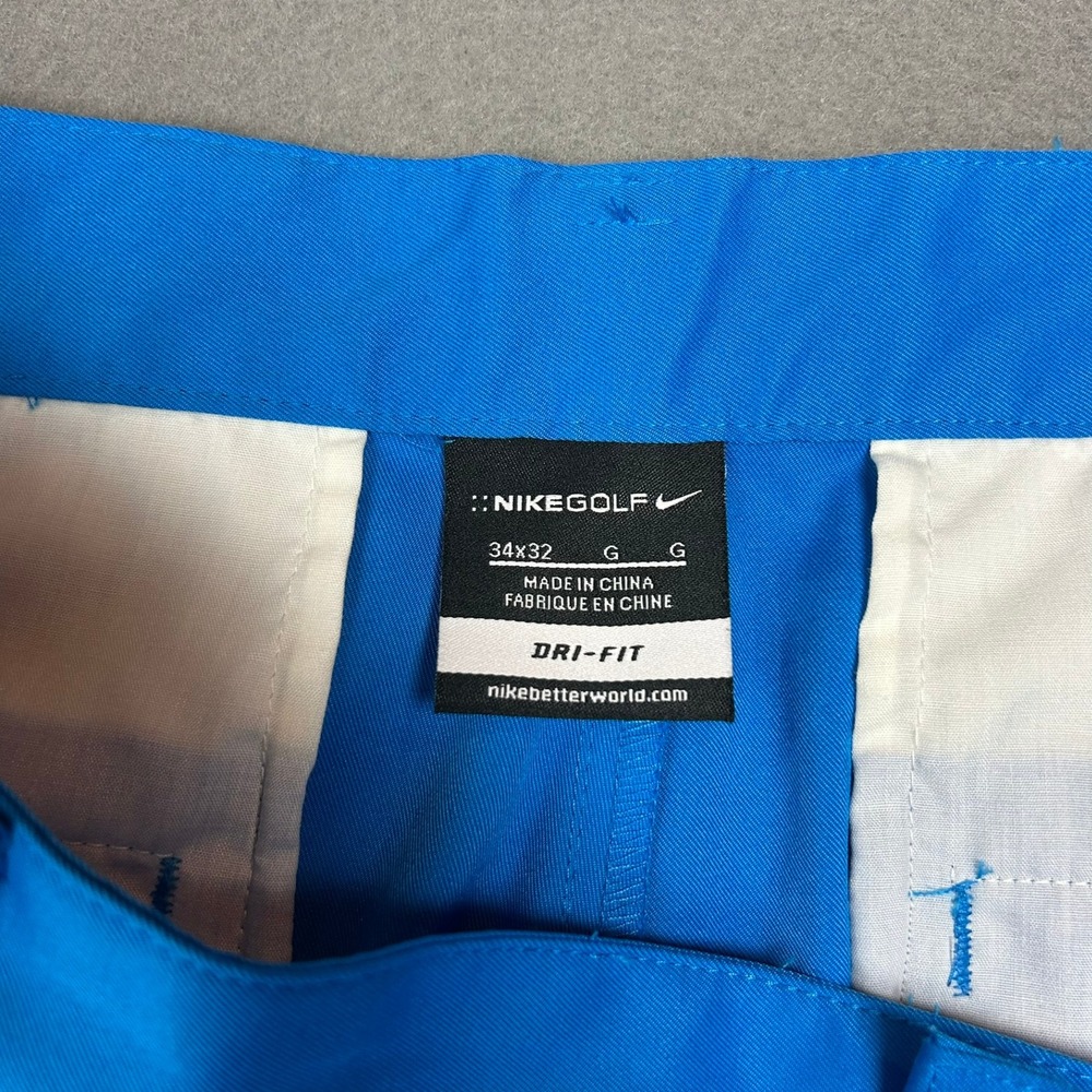 Nike Golf Dri-FIT Flat Front Trousers Men 34x32 Blue 472532-406 - Picture 9 of 13